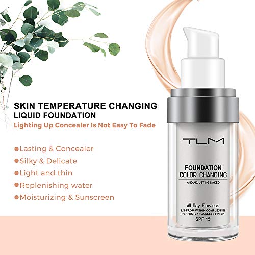 Color Changing Foundation, 2 Pack, Liquid, Moisturizing, Sunscreen, 30ml