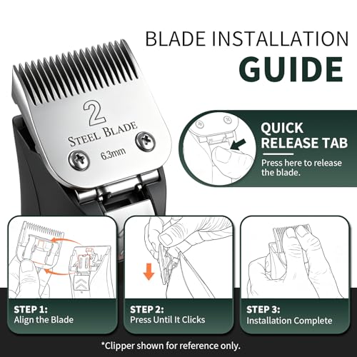 Size 2 Clipper Blade 6.3mm for Oster Classic 76, Heavy-Duty Stainless Steel