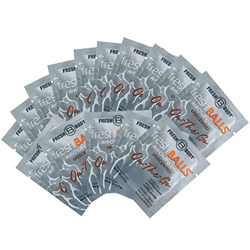 Men's Anti-Chafing Lotion Travel Pack Set - 60 Single-Use Fresh Balls On-The-Go 0.07 Fl Oz