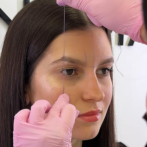 Ink Permanent Brow Mapping String [100 Ft Bottles - 30 m] Pre-Inked String for Permanent Makeup and Microblading Supplies, Brow Mapping Kit, Eyebrow Thread for Brow Shaping (Lilac)