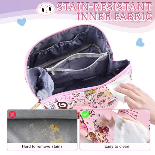 Pink Unicorno PU Leather Travel Makeup Pouch for Women - Tokidoki