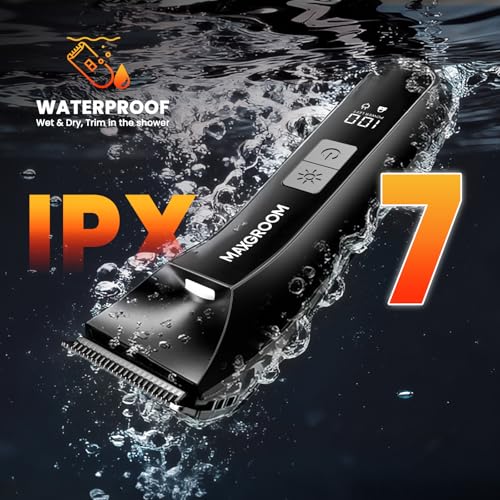 Manscape 3-In1 Body & Pubic Hair Trimmer for Men, IPX7 Waterproof Ball & Groin Shaver with LED Light, Electric Razor with Travel Pouch & USB Rechargeable, Christmas Gifts for Men