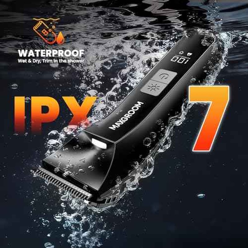 Manscape 3-In1 Body & Pubic Hair Trimmer for Men, IPX7 Waterproof Ball & Groin Shaver with LED Light, Electric Razor with Travel Pouch & USB Rechargeable, Christmas Gifts for Men