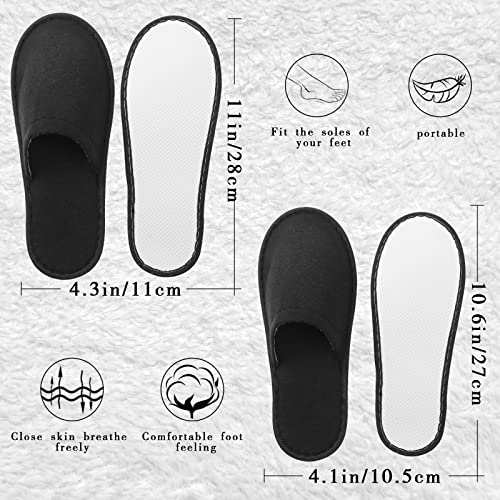 Geyoga 30 Disposable Slippers - Large Wide Black Hotel Spa Footwear