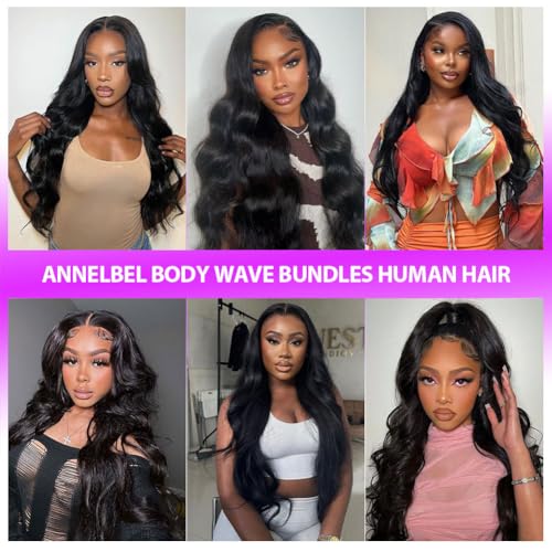 12A Body Wave Human Hair Extensions - 24 Inch Natural Black Virgin Hair Bundle