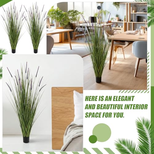 2 Pack 5ft Tall Artificial Lavender Plants with Pots for Indoor & Outdoor Decor