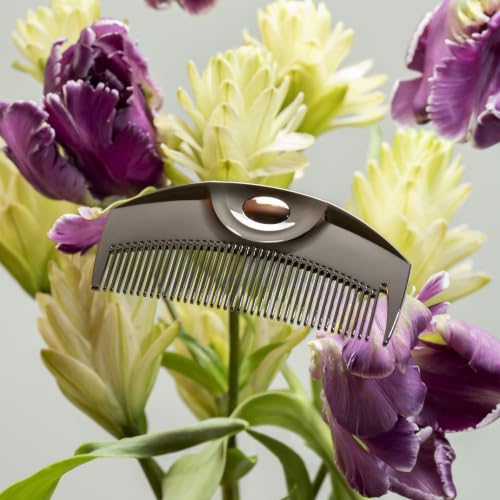 LOVECHROME Tsuki Premium Anti-Static Travel Comb - Black, Hand-Finished Japanese Craftsmanship