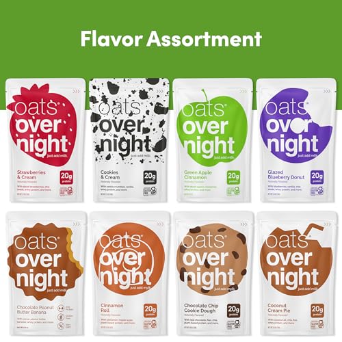 Oats Overnight Party Variety Pack 2.6oz - 24 Assorted Flavors, Protein Oatmeal