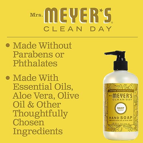 Mrs. Meyer’s Clean Day Liquid Hand Soap - Daisy Scent, 12.5 Fl Oz, Pack of 6