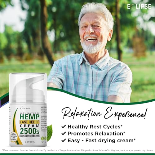 Eclipse Hemp Cream 4 oz (2 Pack) - Made in USA with Arnica & Natural Hemp Extract