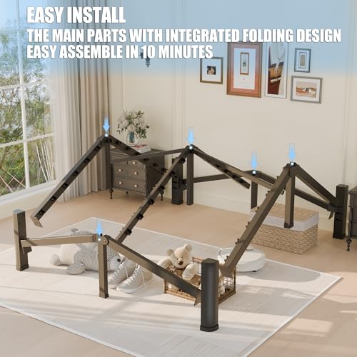 Yitong Angel 14 Inch Full Size Heavy Duty Metal Bed Frame with Rounded Corners, Headboard Holes & No Box Spring Needed