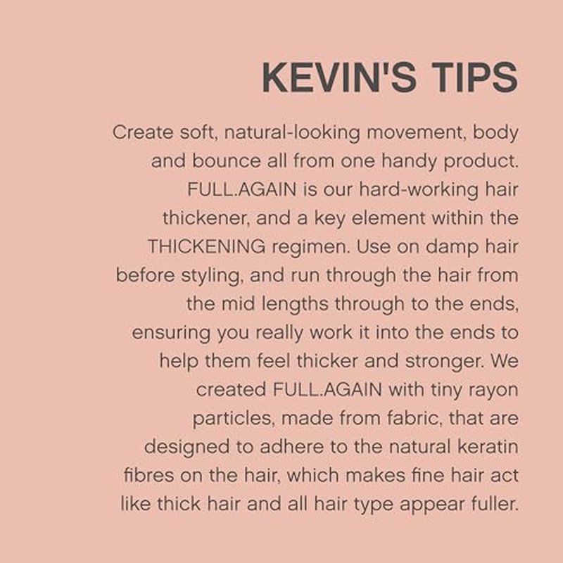 KEVIN.MURPHY FULL.AGAIN - Hair Thickening Lotion - For Hair Repair - For Fine & Thinning Hair - Volumiser - Sulphate & Paraben Free Hair Care - 150 mL / 5.1 fl oz