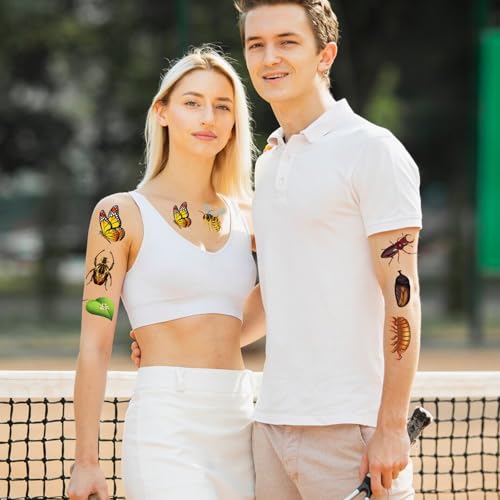 Bug Temporary Tattoos Bulk - 200+ Bug Insect Tattoos Stickers Bug Birthday Party Decorations Favors Supplies Spiders Bee Butterfly Bug Insect Fake Tattoos