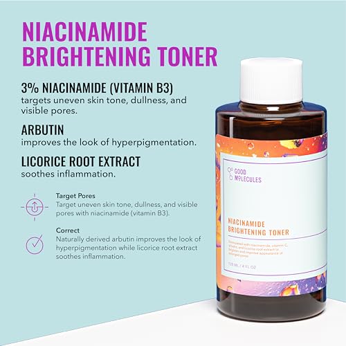 Good Molecules 4.67 Fl Oz Skincare Set – Hydrating Cleanser, Brightening Toner & Light Moisturizer