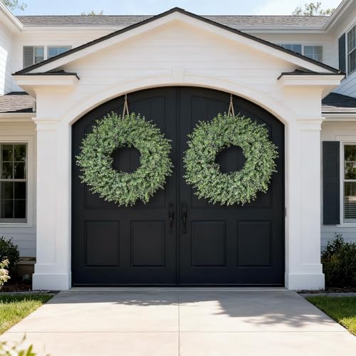 YXZZWL 32'' Artificial Eucalyptus Wreath with Seeds - Green Front Door Decor