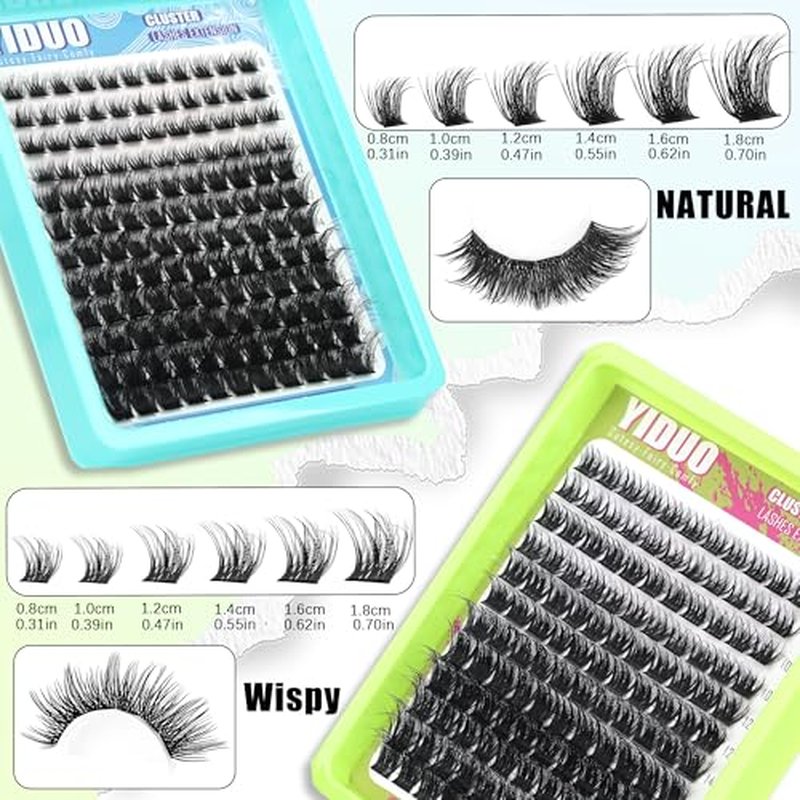 3 Styles Lash Clusters Kit Bulk Packs with 2¡¿Bond&Seal Volume/Manga/ultra/Dramatic Eyelash Extensions 8-18mm lashes Clusters Kit Wispy D Curl Individual Fake Eyelashes Kit DIY at Home Easily