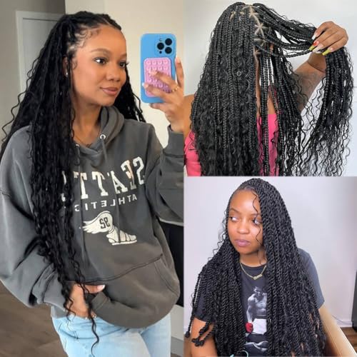 Pre Divided Human Hair Bundles for Boho Braids Deep Wave 20 Inch / 160 Roots 50g