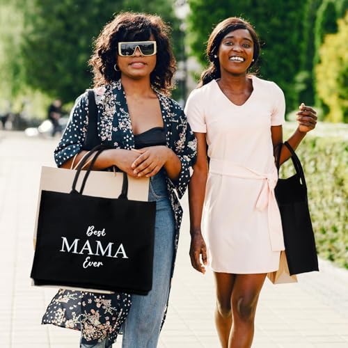 Vesici Mothers Day Appreciation Gifts Mama Canvas Tote Bag with Makeup Bag 20 oz Tumbler for Mom Mother Thanks Gift