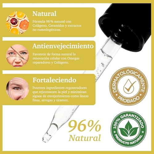 Purifect Collagen Serum for Face - Anti Aging, Firming & Plumping with Vitamin E & Ceramide NP ? Made in USA | 7 Collagen Types, Face Tightening and Lifting for brighter, more radiant skin 30 ml