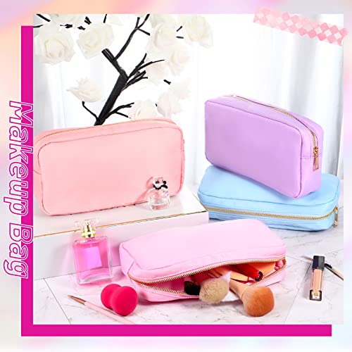 Sweetude 6 Pcs Nylon Makeup Bags with Zipper - Assorted Colors, Medium