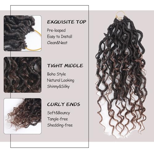 Vemet Goddess Locs Crochet Hair 10 Inch - 9 Packs, Synthetic Faux Locs for Natural, Full Style