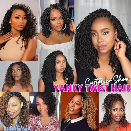 Pre-Twisted Crochet Hair 12 Inch Fluffy Spring Twist for Black Women - 2 Pack