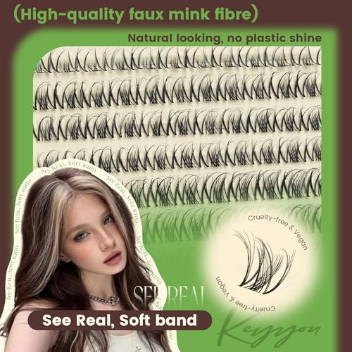 KEYYOU Nova Lash Clusters Kit - Natural D Curl 8-16mm Mixed Tray - Variation of THIS listing