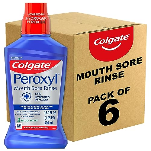 Colgate Peroxyl Mouth Sore Rinse 16.9 Fl Oz Pack of 6 - Antiseptic Oral Healing