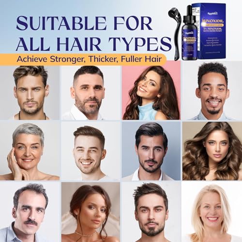 2 Pack Minoxidil Hair Growth Serum for Men & Women - 5% with Biotin & Rosemary, 2.02 Fl Oz
