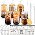 Maxcheck 6 Set 2026 Employee Appreciation Thank You Gifts Bulk Inspirational 16 oz Can Shaped Glass Cups Canvas Bag Keychain for Nurses Coworkers Staff Volunteers Work(Inspirational)