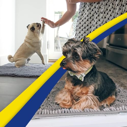 Muddy Mat® Grey 24x96 Inch Water-Absorbent Microfiber Door Mat Indoor Entryway Rug