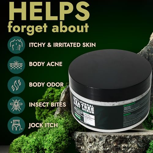 Tea Tree Body Scrub with Brush - Antifungal Exfoliating & Soothing Skin Care