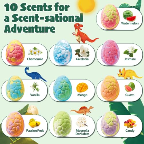 Kids Dinosaur Bath Bombs Set with Surprise Toys - 20 Pack