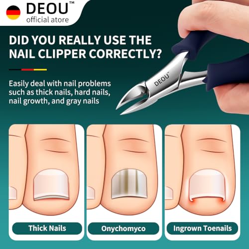 Dark Blue Stainless Steel Podiatrist Nail Clippers Heavy Duty Manicure Pliers for Thick Nails
