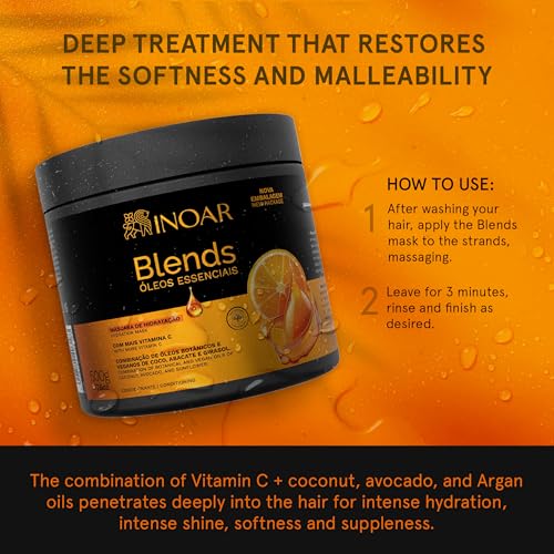 Moisturizing Hair Mask with Vitamin C & Argan Oil for Dry Hair - Vegan & Cruelty-Free, 17.64 Fl Oz