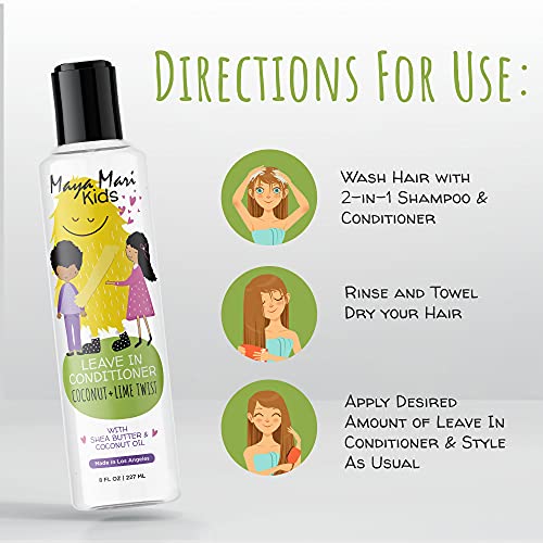 Kids Curly Hair Set with 2-in-1 Shampoo & Conditioner and Leave-In Coconut Scent
