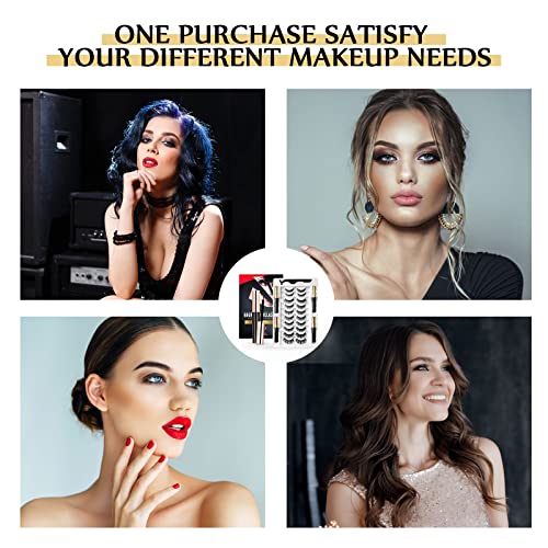 Magnetic Eyelashes, Magnetic Eyelashes Natural Look, 10 Pairs Reusable Eye Lashes 4 Tubes of Eyeliner with Tweezer