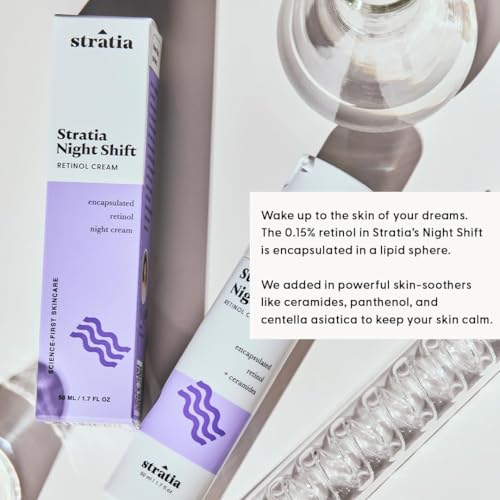 Stratia Night Shift Retinol Cream ? Age-Defying Face Moisturizer for Smooth, Radiant Skin, Hydrating & Gentle Lotion for All Skin Types, 1.7 Fl Oz