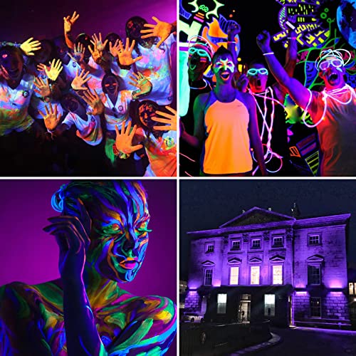 4 Pack 300W UV LED Blacklight - Neon Glow Party Lights, 395-400nm