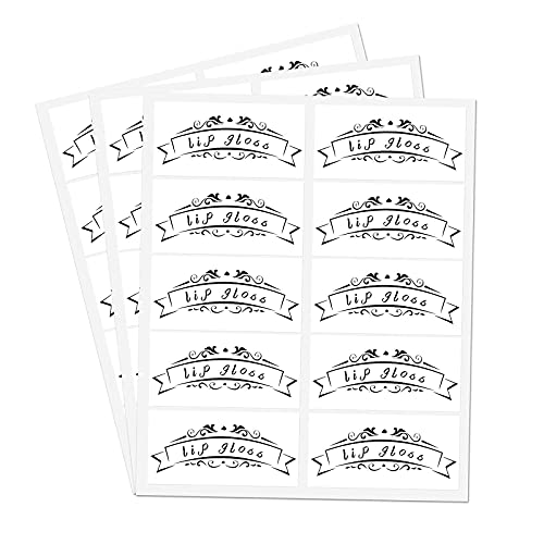 Lip Gloss Tube Stickers,2x1 Inch Clear Roller Bottles Stickers,Waterproof Label for Personalized DIY Lip Gloss Bottle,200 Pcs Per Pack