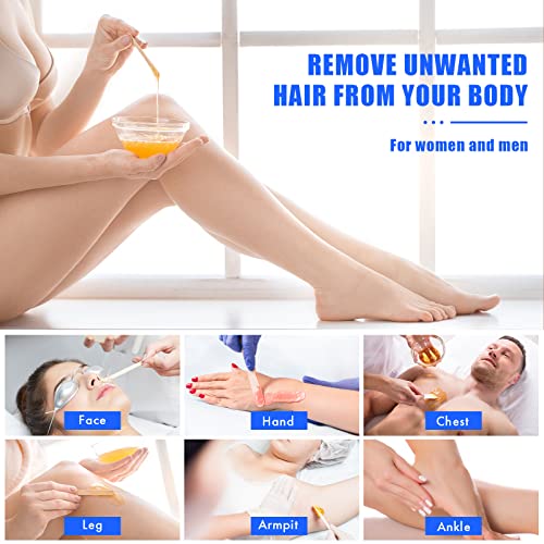 WAOYPGZ Portable Double Pot Waxing Kit with White Warmer - Adjustable Temperature