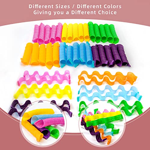 Essenergi 60pcs Heatless Hair Curlers Kit 2 Styles, 21.65" (55 cm) No-Heat Hair Curlers