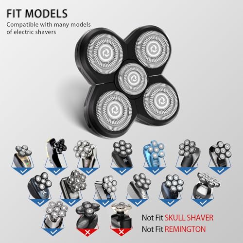 Head Shaver Replacement Heads for Freebird & Flex Series - 4 Pack