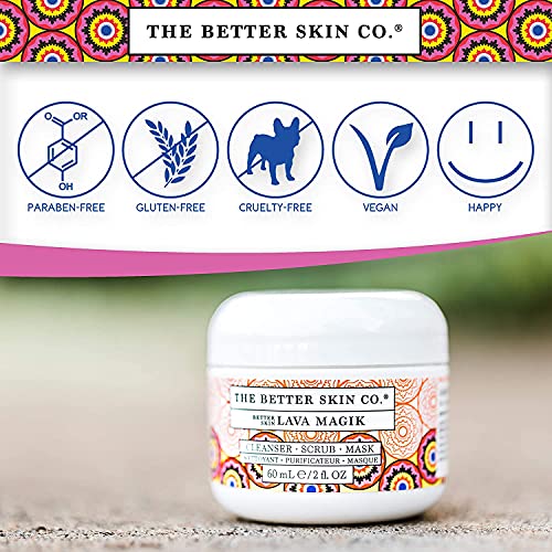Better Skin Lava Magik 2oz - 2 Pack Face Mask, Scrub & Cleanser for Radiant Skin