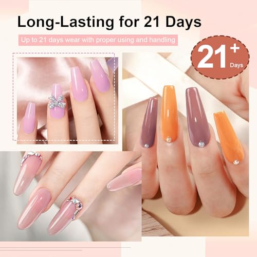 JODSONE 32-Color Gel Nail Polish Kit with UV Light, Base & Top Coats - Model B33-B64