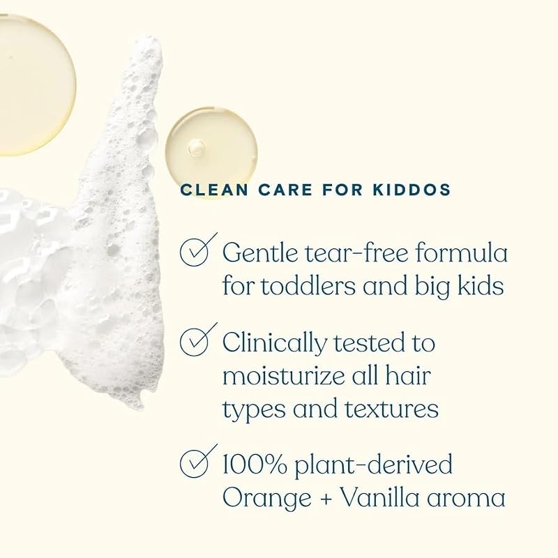 Kids Nourishing Shampoo & Conditioner Duo - Tear-Free, Moisturizing, Plant-Based for All Hair Types