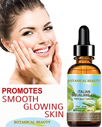 Botanical Beauty Italian 100% Pure Squalane Oil 4oz - Natural Face & Body Moisturizer