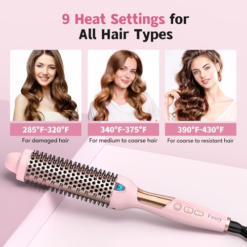 Long Barrel Thermal Curling Wand for Big Bouncy Curls - 1.5 Inch Hot Hair Brush