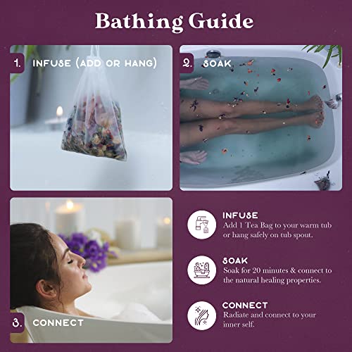 Calming Lavender Lunar Bath Tea with Epsom Salt & Herbs - Relaxing Skin Soak