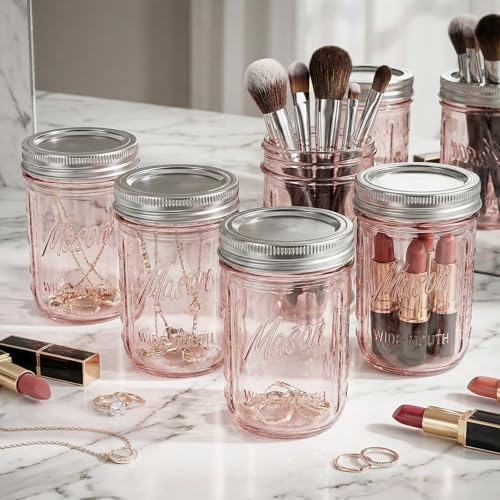 WELLIFE 12-Pack Mason Jars 16 oz with Lids ? Wide Mouth Glass mason jars, Airtight Leak-Proof canning jars 16 oz for Food Storage, Fermenting, Pickling, Freezing, and Crafts